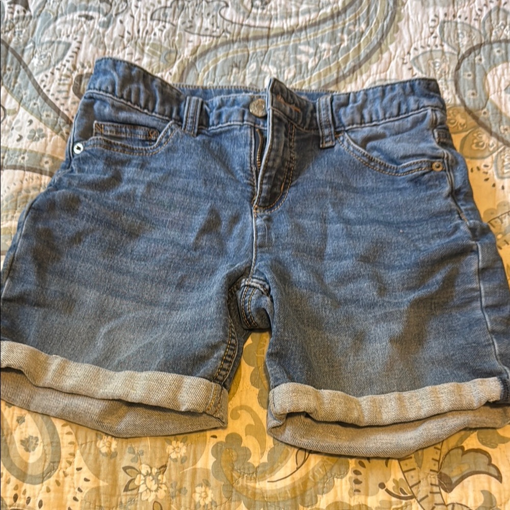 Justice Blue Jean Shorts with Cuffed Hem